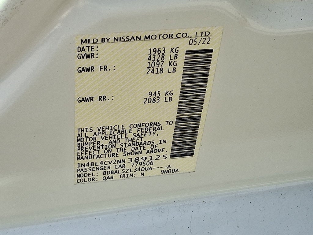 2022 Nissan Altima 2.5 SR